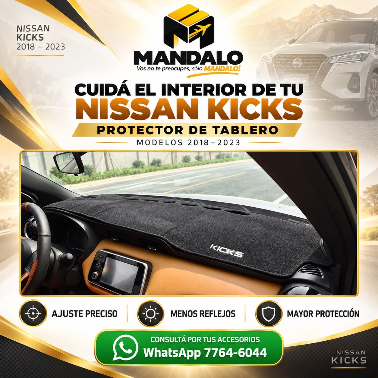 MANDALO protector de tablero Nissan Kicks